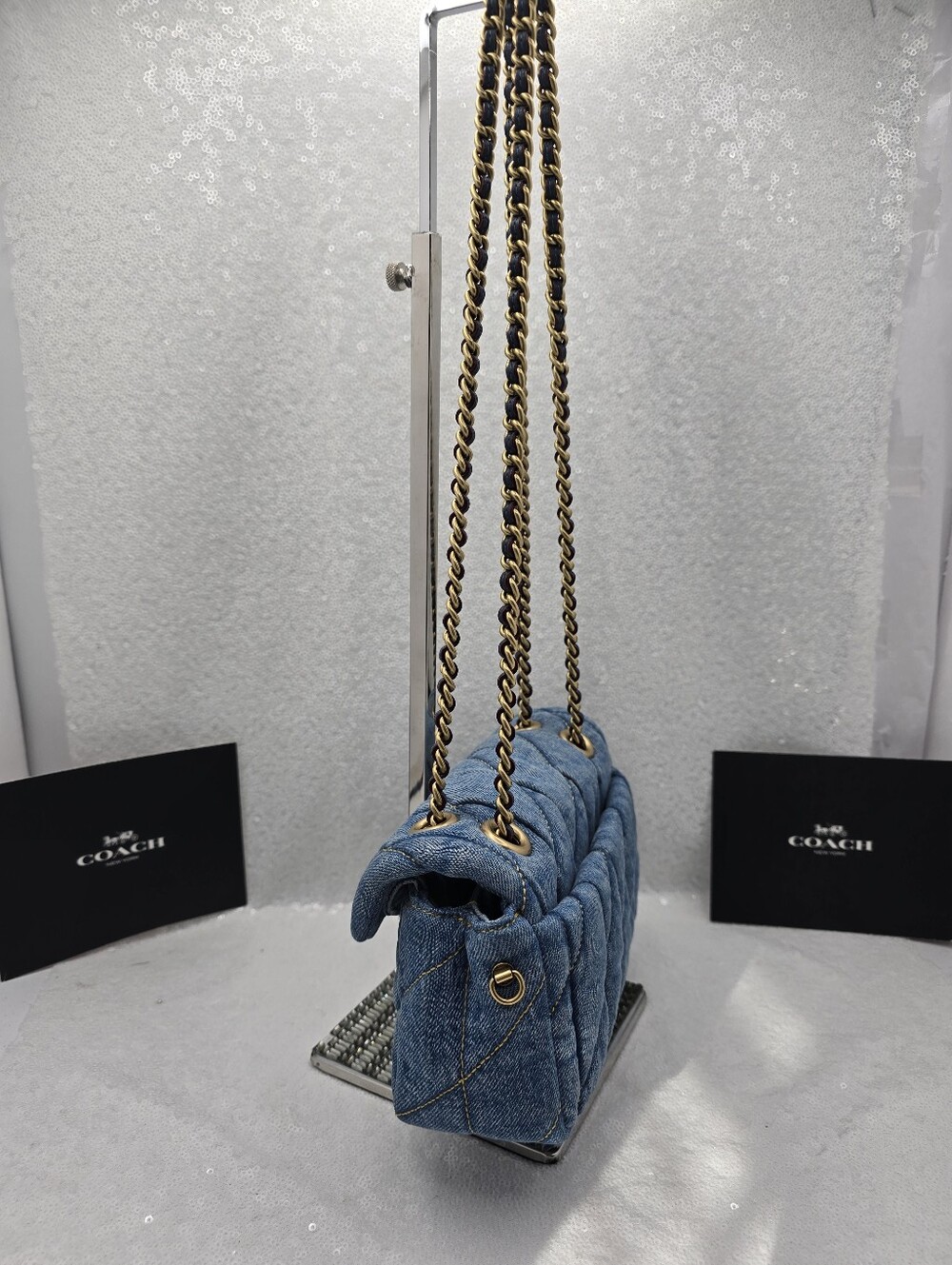 Coach Quilted Denim Small Tabby 20 Shoulder Bag - Picture 8 of 16
